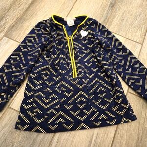 Girls 3T Juicy CoutureNavy and Yellow Long Sleeve Zip‎ Up Shirt